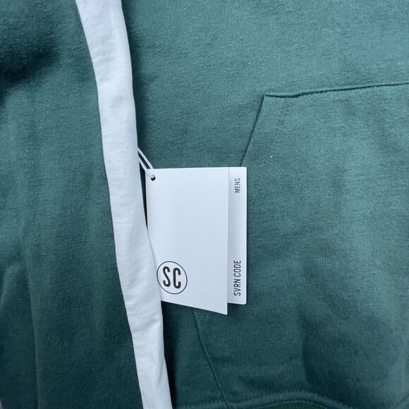 SVRN CODE Hoodie Mens Medium Pine Celery Colorblock Pace 14 Zip Streetwear - Picture 4 of 7